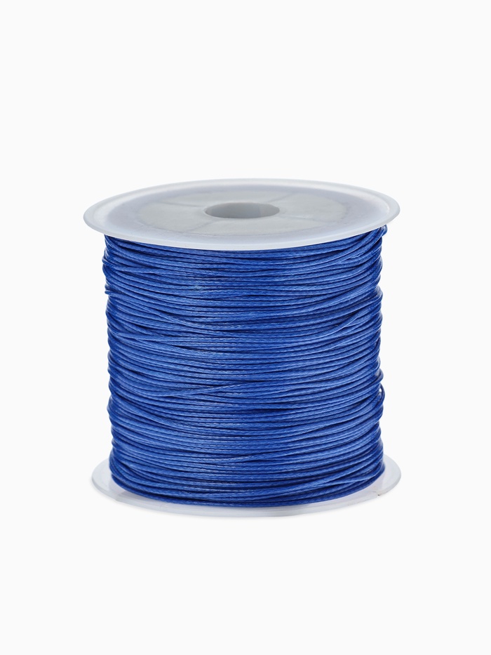 Шнур вощеный из полиэстера d=0.5 мм, L=50 м, синий - Фото 1