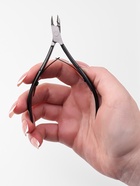 Кусачки маникюрные для кутикулы, двойная пружина, 11 см, длина лезвия-8 мм, чёрные, серебристые - Фото 3