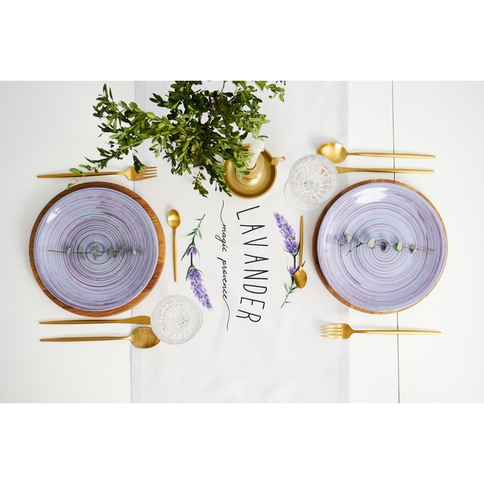 Дорожка на стол "Этель" Lavender 40х146 см, 100% хлопок, саржа 190 г/м2 - фото 1907365156