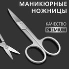 Ножницы маникюрные «Premium», загнутые, широкие, 9 см, на блистере, цвет серебристый - фото 10798531