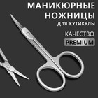 Ножницы маникюрные «Premium», для кутикулы, загнутые, узкие, 9 см, на блистере, цвет серебристый - фото 318757117