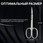 Ножницы маникюрные «Premium», для кутикулы, загнутые, узкие, 9,3 см, на блистере, цвет серебристый - фото 7152135