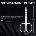 Ножницы маникюрные «Premium», загнутые, широкие, 9,3 см, на блистере, цвет серебристый - Фото 3