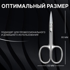 Ножницы маникюрные «Premium», прямые, широкие, 9,5 см, на блистере, цвет серебристый - фото 7778810