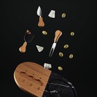 Набор для подачи сыра Magistro «Мрамор», 3 ножа, мраморная доска - фото 9003323