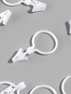 Кольцо для штор, с зажимом, d=33/38 мм, 12 шт., белое - Фото 1