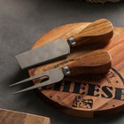Набор для подачи сыра Magistro Shape, 2 ножа, доска, акация - Фото 3