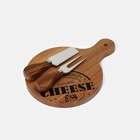 Набор для подачи сыра Magistro Shape, 2 ножа, доска, акация - Фото 4