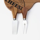 Набор для подачи сыра Magistro Shape, 2 ножа, доска, акация - фото 4342979