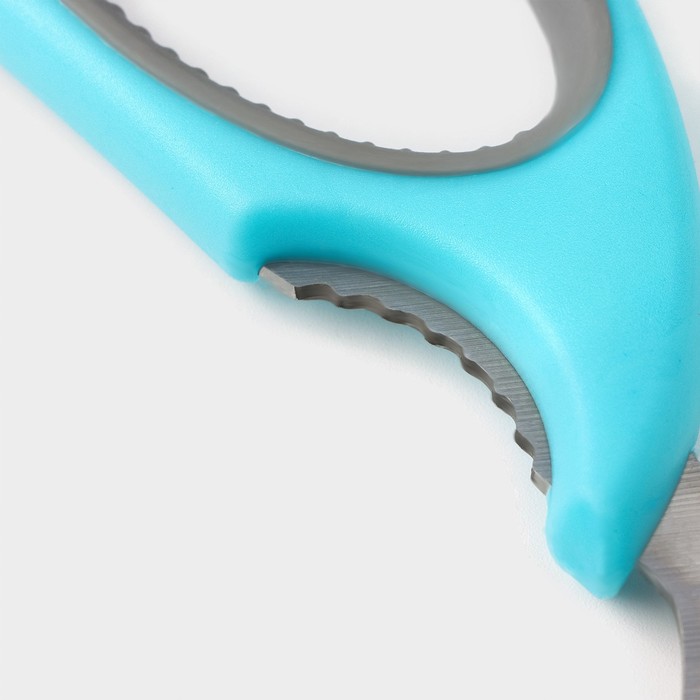 Ножницы кухонные Доляна «Эльба», 22 см, цвет голубой - фото 1880847736