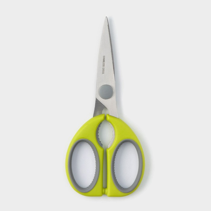 Ножницы кухонные Доляна «Эльба», 22 см, цвет зелёный - фото 1882334941