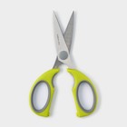 Ножницы кухонные Доляна «Эльба», 22 см, цвет зелёный - фото 4343000