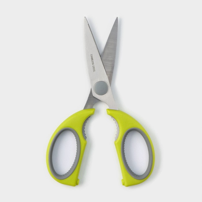 Ножницы кухонные Доляна «Эльба», 22 см, цвет зелёный - фото 1911672665