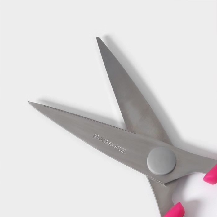 Ножницы кухонные Доляна «Эльба», 22 см, цвет розовый - фото 1911672674