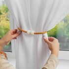 Подхват для штор «Шарики из бисера», d=3×40 см, цвет белый, золотой - Фото 3