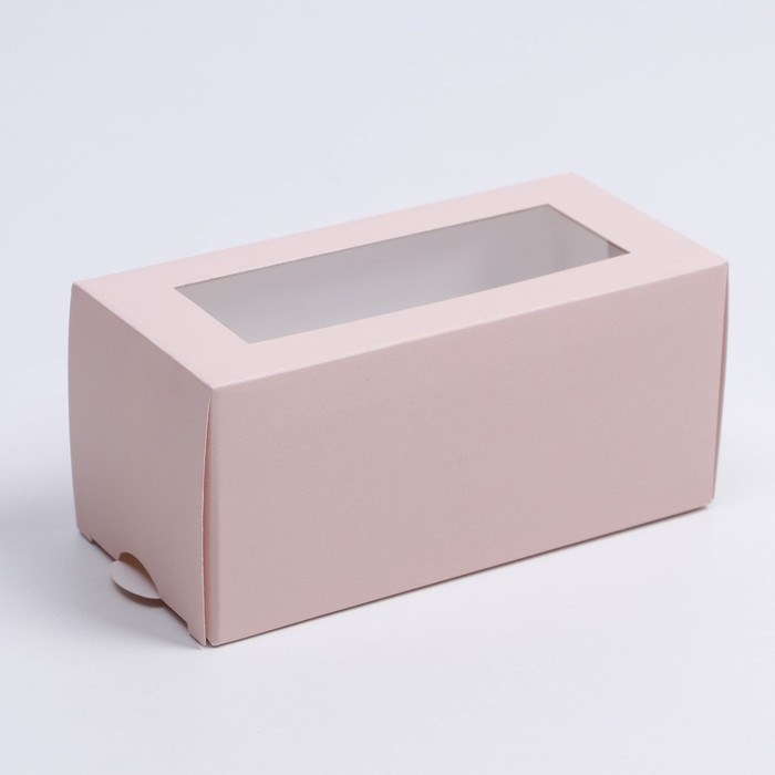 Коробка для макарун, кондитерская упаковка, «Персиковая», 5.5 х 12 х 5.5 см