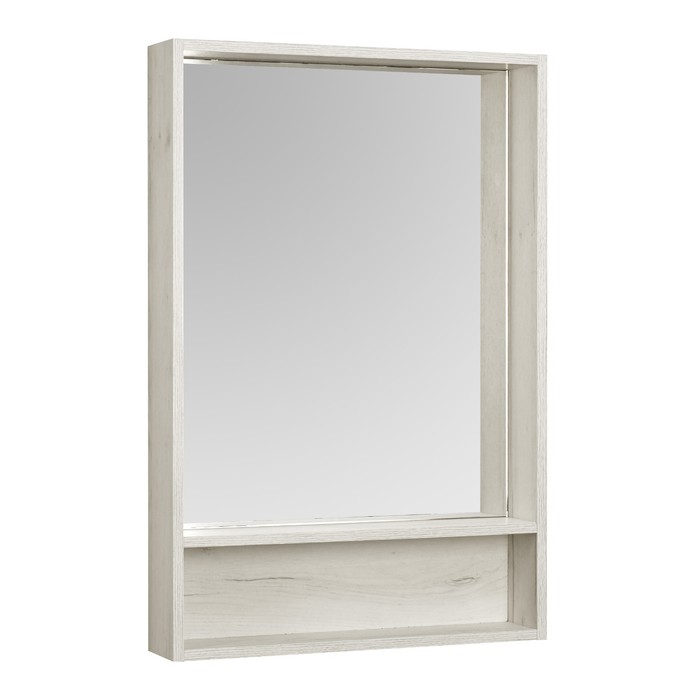 Зеркальный шкаф Aquaton «Флай 60» цвет белый, дуб крафт - Фото 1