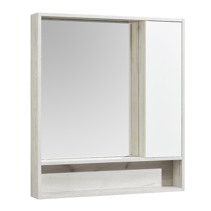 Зеркальный шкаф Aquaton Флай 80» цвет белый, дуб крафт - Фото 1