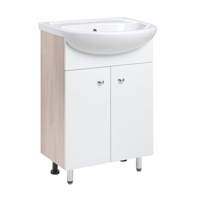 Тумба напольная для ванной «Клик Мебель. Вега 50», с раковиной «Уют 500», 500×417×850 мм, цвет белый
