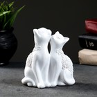 Фигура "Кот и Кошка" белый, 14х13см - фото 7675931