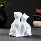 Фигурка полистоун «Кот и Кошка» белый, 14×13 см - Фото 2