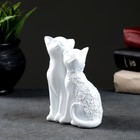 Фигура "Кот и Кошка" белый, 14х13см - фото 7675933