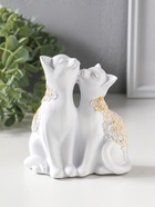 Фигурка полистоун «Кот и Кошка» белый, 14×13 см  (артикул 7674617)  большой выбор товаров оптом и в розницу по низким ценам с доставкой