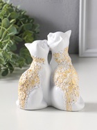 Фигурка полистоун «Кот и Кошка» белый, 14×13 см  (артикул 7674617)  большой выбор товаров оптом и в розницу по низким ценам с доставкой