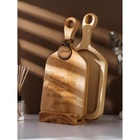 Набор досок разделочных на подставке Adelica «Дом», 2 шт, 35x18x2.5 и 32x18x2,5 см, цельный массив кедра, цвет молочный - фото 21466388