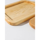 Набор досок разделочных на подставке Adelica «Дом», 2 шт, 35x18x2.5 и 32x18x2,5 см, цельный массив кедра, цвет молочный - фото 21466391