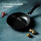 Сковорода Доляна Promo, d=20 см, h=5 см, пластиковая ручка, антипригарное покрытие, цвет бордовый - Фото 2