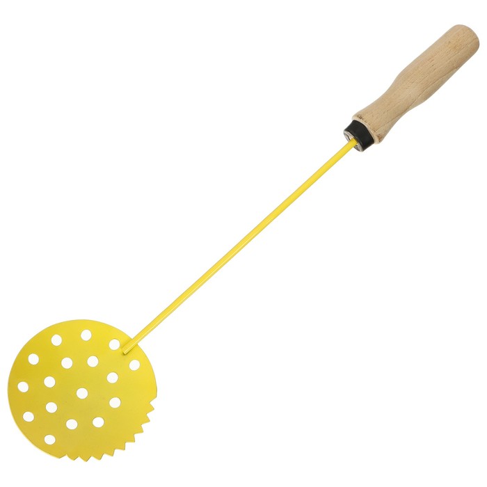 Черпак для льда с деревянной ручкой, окрашенный, цвет жёлтый - Фото 1