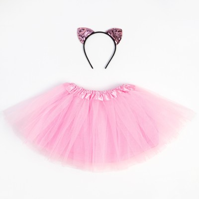 Набор для фотосессии KAFTAN «Пони»: юбка и ободок, розовый, рост 92-104
