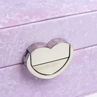 Шкатулка для часов 2 отделения и украшений «Под бархат», кожзам, сиреневая, 8×15.5×20.5 см - Фото 4