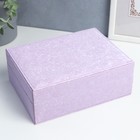 Шкатулка для часов 2 отделения и украшений «Под бархат», кожзам, сиреневая, 8×15.5×20.5 см - Фото 6