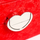 Шкатулка для украшений «Под бархат», под часы 2 отделения, с замком, искусственная кожа, алая, 8×15.5×20.5 см - Фото 4