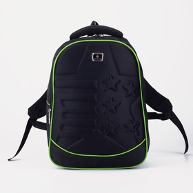 Рюкзак на молнии, цвет чёрный/зелёный
