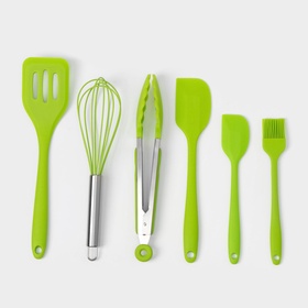 Набор кухонных принадлежностей Green, 6 предметов, силикон, зелёный 7139474