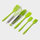 Набор кухонных принадлежностей Green, 6 предметов, силикон, зелёный - Фото 4