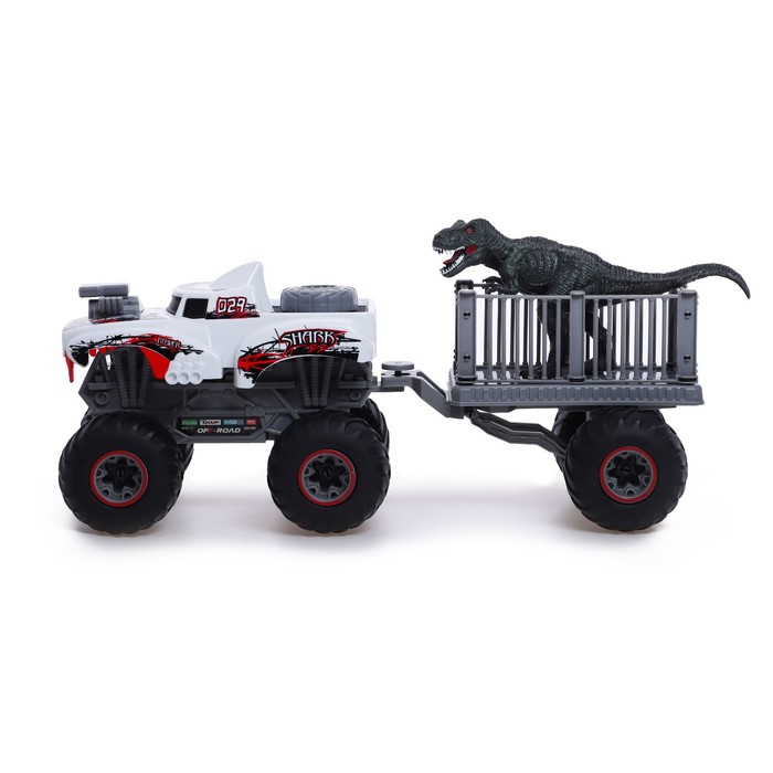 Джип радиоуправляемый Monster, с динозавром, 1:16, работает от аккумулятора 52620