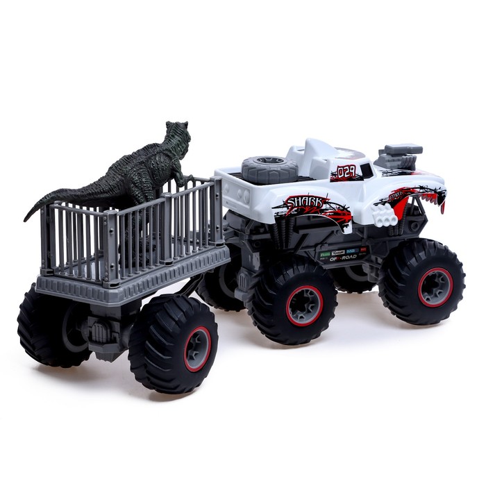 Джип радиоуправляемый Monster, с динозавром, 1:16, работает от аккумулятора 52620