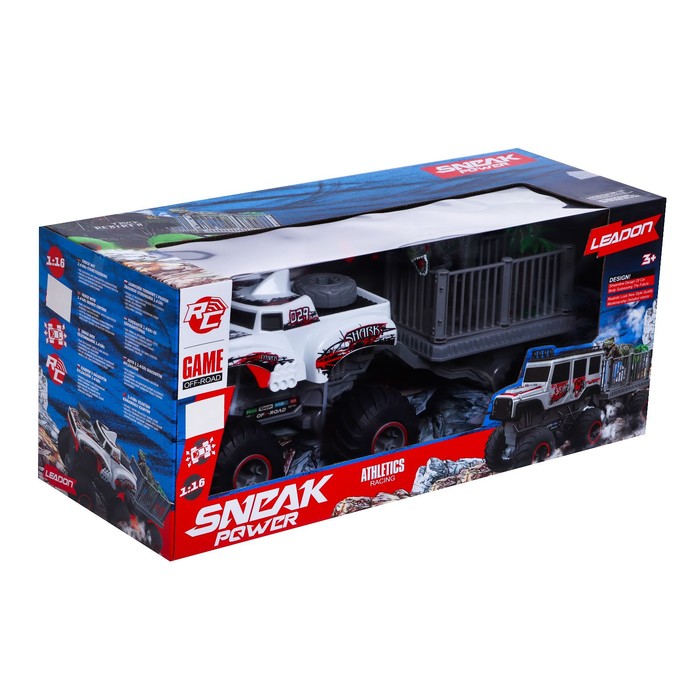 Джип радиоуправляемый Monster, с динозавром, 1:16, работает от аккумулятора 52620