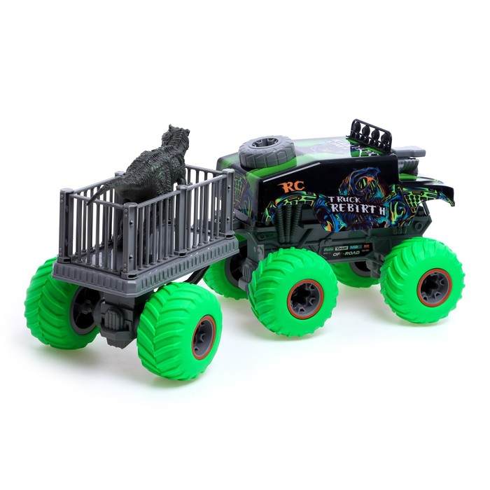 Джип радиоуправляемый Monster, с динозавром, 1:16, работает от аккумулятора 52621