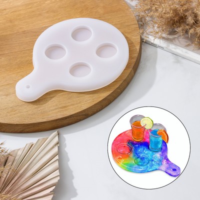 Молд для эпоксидной смолы «Шоты. Круг», силикон, 19.5×14.5×1.2 см, цвет прозрачный