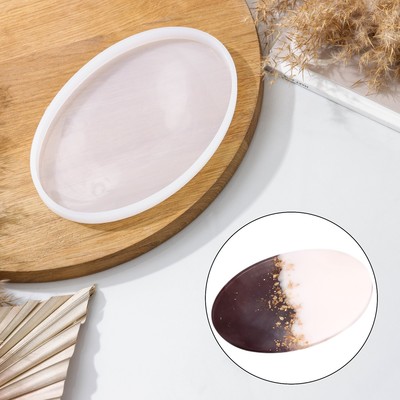 Молд для эпоксидной смолы Доляна «Овал», силикон, 19×12.5×1.1 см, прозрачный