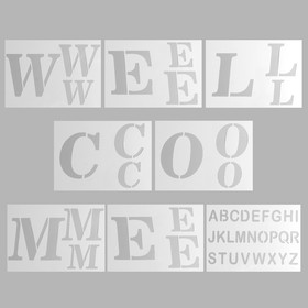 Трафарет пластик "Добро пожаловать. Алфавит" набор 8 шт 17,8х20,3 см 7428944
