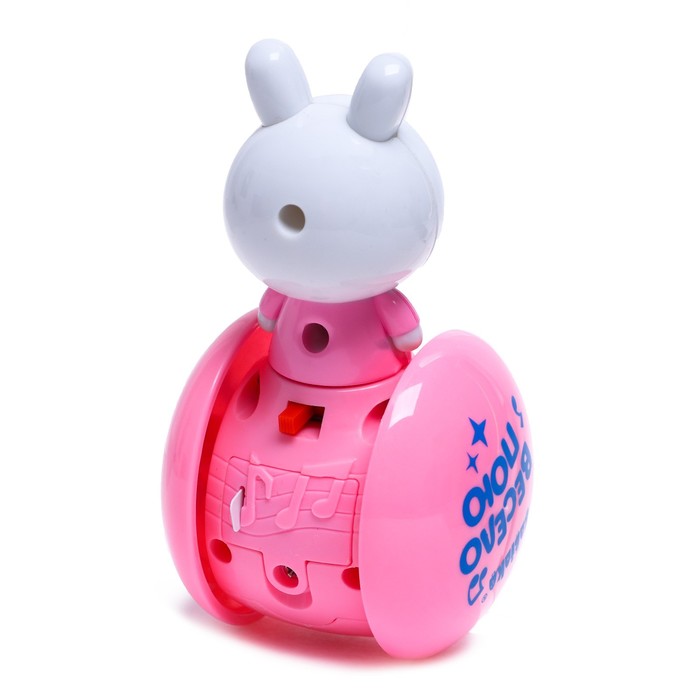 Развивающая игрушка «Музыкальная неваляшка: Милый зайчик», цвет розовый - фото 1907365702