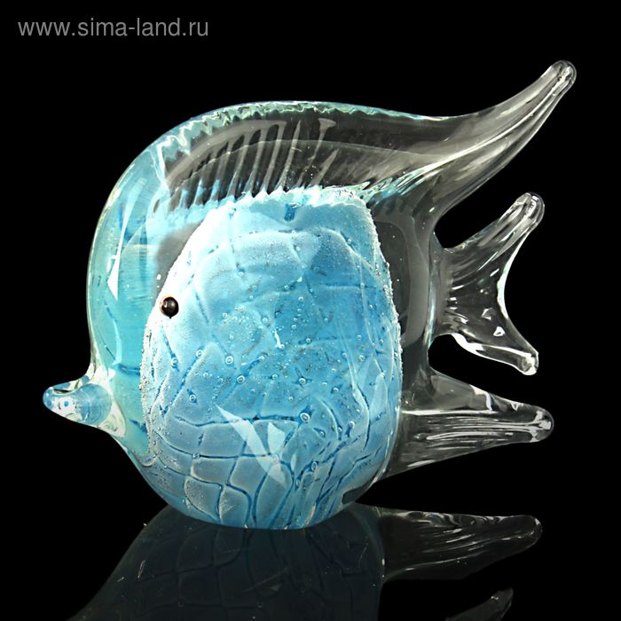 Сувенир стекло "Рыбка синяя" 12х15х5 см - Фото 1