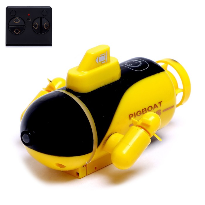 Подводная лодка радиоуправляемая «Батискаф», световые эффекты, цвет жёлтый - фото 1908826563