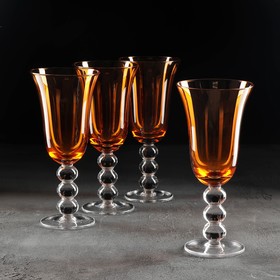 Набор бокалов стеклянных «Карнавал», 400 мл, 9,7×22,3 см, 4 шт, цвет оранжевый